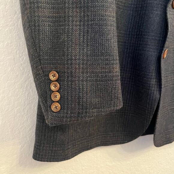 Vintage Chaps Ralph Lauren Wool Blazer Mens 42L Houndstooth Glen Plaid Tweed USA - Picture 5 of 16